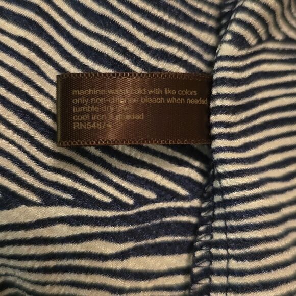 The Limited Women's size XS Black White Stripe Ruffle front pullover Blouse top - Picture 7 of 9